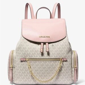 Michael Kors Blush Pink and Cream Backpack